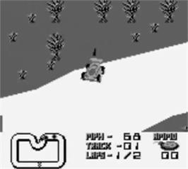 In game image of Super R.C. Pro-Am on the Nintendo Game Boy.
