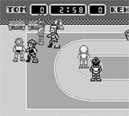 In game image of Super Street Basketball 2 on the Nintendo Game Boy.