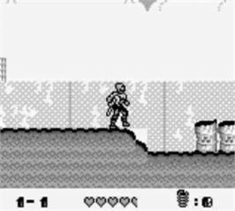 In game image of Toxic Crusaders on the Nintendo Game Boy.