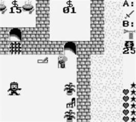 In game image of Ultima: Runes of Virtue on the Nintendo Game Boy.