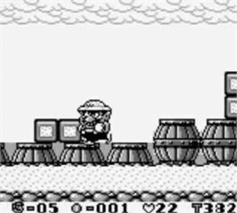 In game image of Wario Land: Super Mario Land 3 on the Nintendo Game Boy.