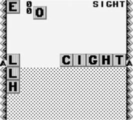 In game image of Wordtris on the Nintendo Game Boy.