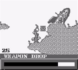 In game image of Worms on the Nintendo Game Boy.
