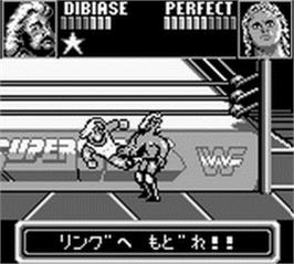 In game image of Wwf Superstars on the Nintendo Game Boy.