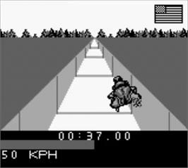 In game image of Xvii Olympic Winter Games, The - Lillehammer 1994 on the Nintendo Game Boy.