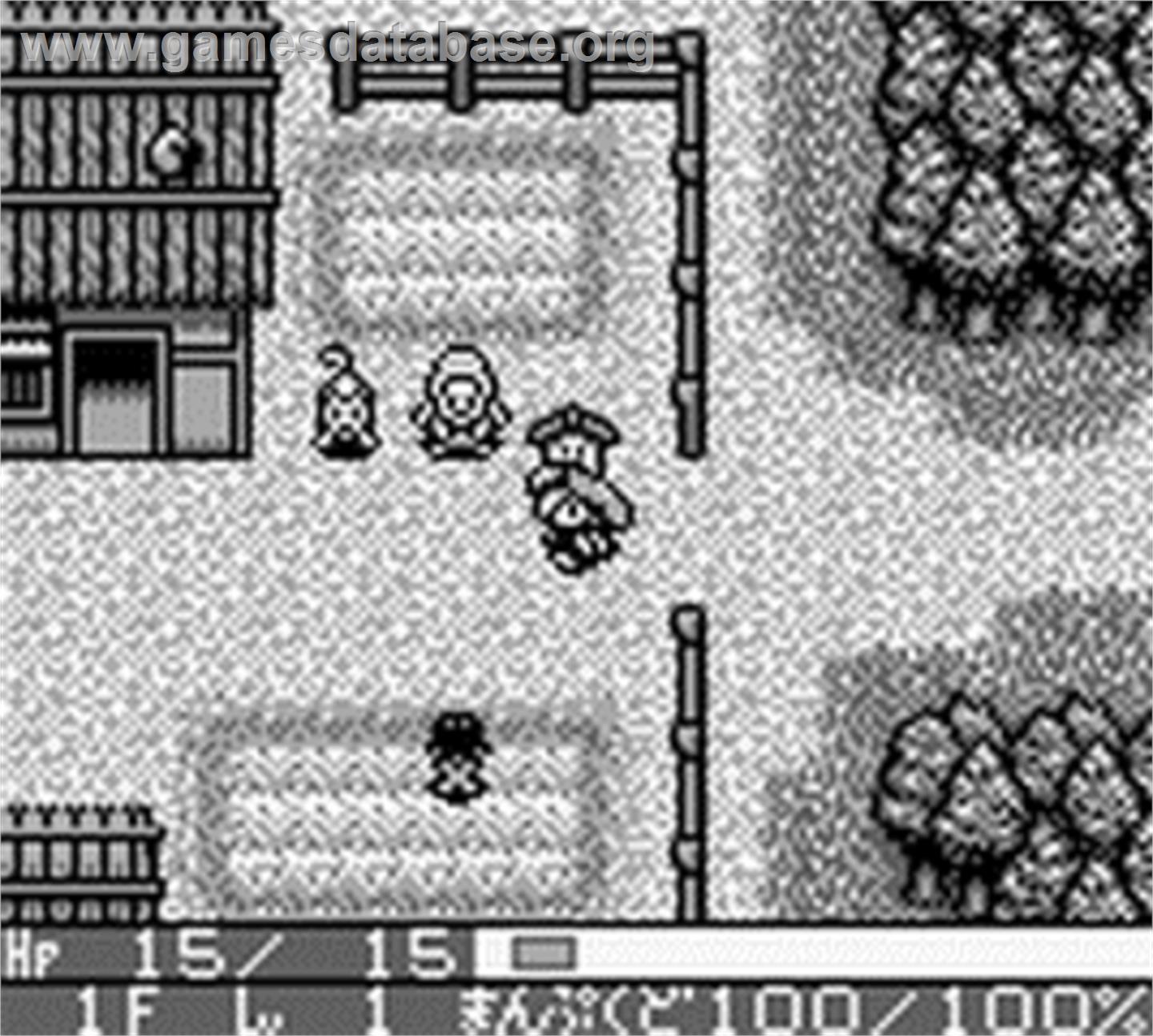 Fushigi No Dungeon - Fuurai No Shiren Gb - Tsukikage Mura No Kaibutsu - Nintendo Game Boy - Artwork - In Game