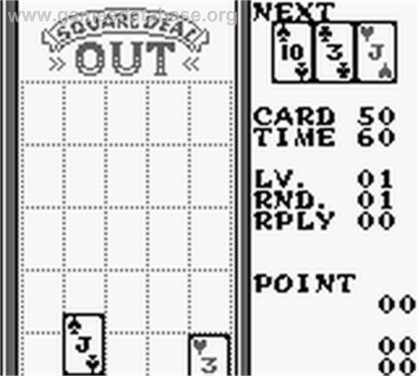 Square Deal: The Game of Two Dimensional Poker - Nintendo Game Boy - Artwork - In Game