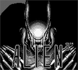 Title screen of Alien 3 on the Nintendo Game Boy.