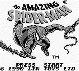 Title screen of Amazing Spider-Man on the Nintendo Game Boy.