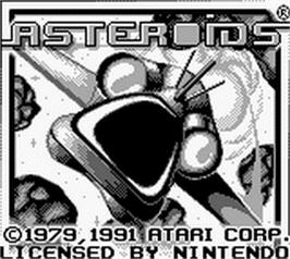 Title screen of Asteroids on the Nintendo Game Boy.