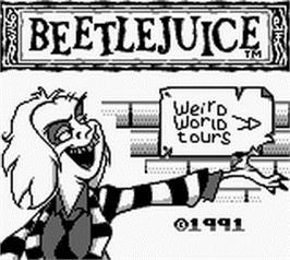 Title screen of Beetlejuice on the Nintendo Game Boy.