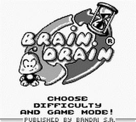 Title screen of Brain Drain on the Nintendo Game Boy.