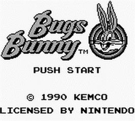 Title screen of Bugs Bunny: Crazy Castle on the Nintendo Game Boy.