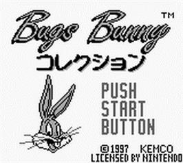 Title screen of Bugs Bunny Collection on the Nintendo Game Boy.