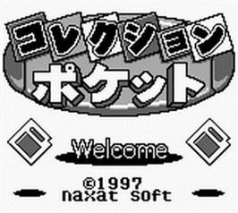 Title screen of Collection Pocket on the Nintendo Game Boy.