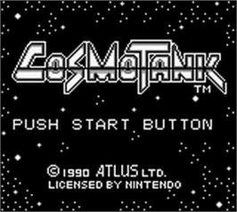 Title screen of Cosmo Tank on the Nintendo Game Boy.