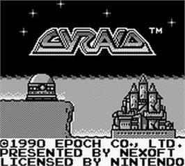 Title screen of Cyraid on the Nintendo Game Boy.