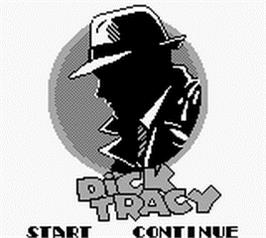Title screen of Dick Tracy on the Nintendo Game Boy.