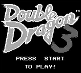 Title screen of Double Dragon 3 - The Arcade Game on the Nintendo Game Boy.