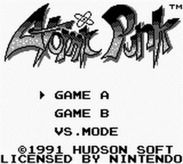 Title screen of Dynablaster on the Nintendo Game Boy.