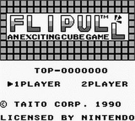 Title screen of Flipull on the Nintendo Game Boy.
