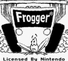 Title screen of Frogger on the Nintendo Game Boy.