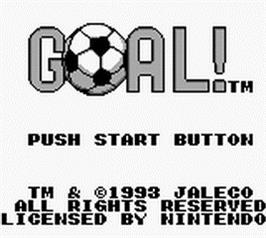 Title screen of Goal! on the Nintendo Game Boy.