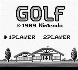 Title screen of Golf on the Nintendo Game Boy.