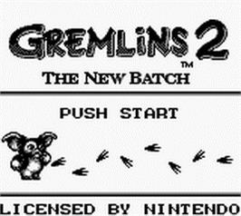 Title screen of Gremlins 2 - The New Batch on the Nintendo Game Boy.