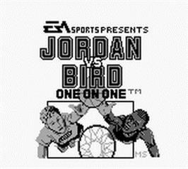 Title screen of Jordan vs. Bird: One-on-One on the Nintendo Game Boy.