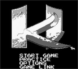 Title screen of Killer Instinct on the Nintendo Game Boy.