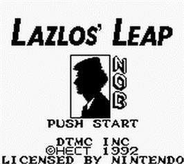 Title screen of Lazlos' Leap on the Nintendo Game Boy.
