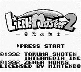 Title screen of Little Master 2 - Raikou No Kishi on the Nintendo Game Boy.