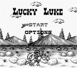 Title screen of Lucky Luke on the Nintendo Game Boy.