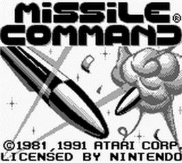 Title screen of Missile Command on the Nintendo Game Boy.