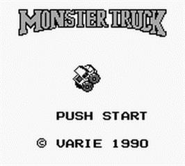 Title screen of Monster Truck on the Nintendo Game Boy.