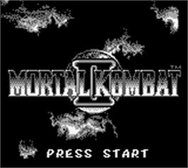 Title screen of Mortal Kombat 2 on the Nintendo Game Boy.