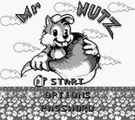 Title screen of Mr. Nutz on the Nintendo Game Boy.