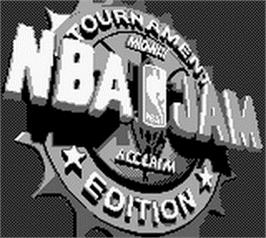 Title screen of NBA Jam Tournament Edition on the Nintendo Game Boy.