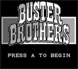 Title screen of Pang on the Nintendo Game Boy.