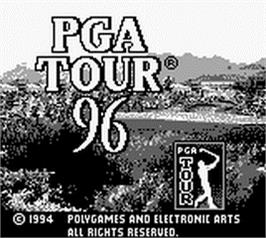 Title screen of Pga Tour 96 on the Nintendo Game Boy.