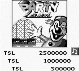 Title screen of Pinball Fantasies on the Nintendo Game Boy.