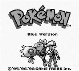 Title screen of Pokemon - Blue Version on the Nintendo Game Boy.
