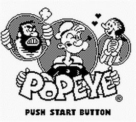Title screen of Popeye on the Nintendo Game Boy.