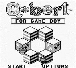 Title screen of Q-bert on the Nintendo Game Boy.