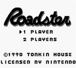 Title screen of Roadster on the Nintendo Game Boy.