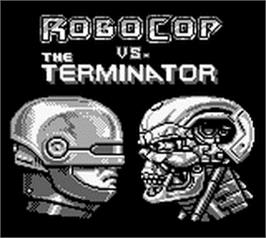 Title screen of Robocop Vs. The Terminator on the Nintendo Game Boy.