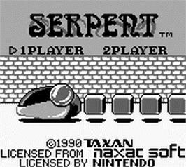 Title screen of Serpent on the Nintendo Game Boy.