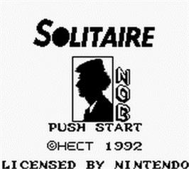 Title screen of Solitaire on the Nintendo Game Boy.