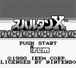 Title screen of Spartan X on the Nintendo Game Boy.